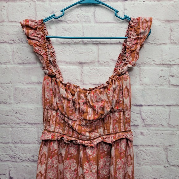 House of Harlow 1960 Helena Floral Maxi Dress Sz S Ruffled Boho Cottage Prairie - Picture 3 of 8